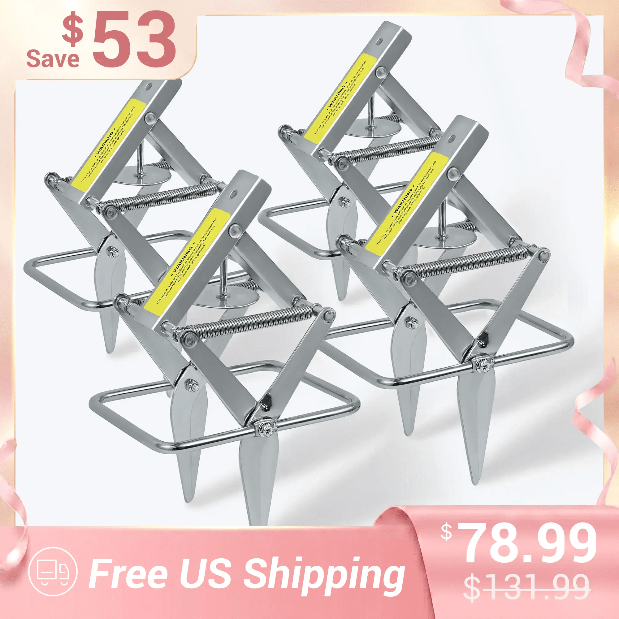POLAFLEX Scissor Mole Trap 4 Pack – Built for Medium to Large Yards (Up to 1 Acre) - POLAFLEX