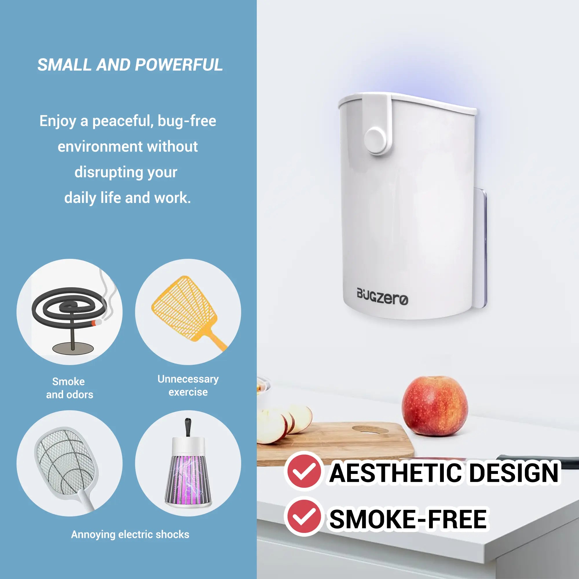use bugzero fly trap, enjoy a peaceful bug-free environment without disrupting your daily life and work