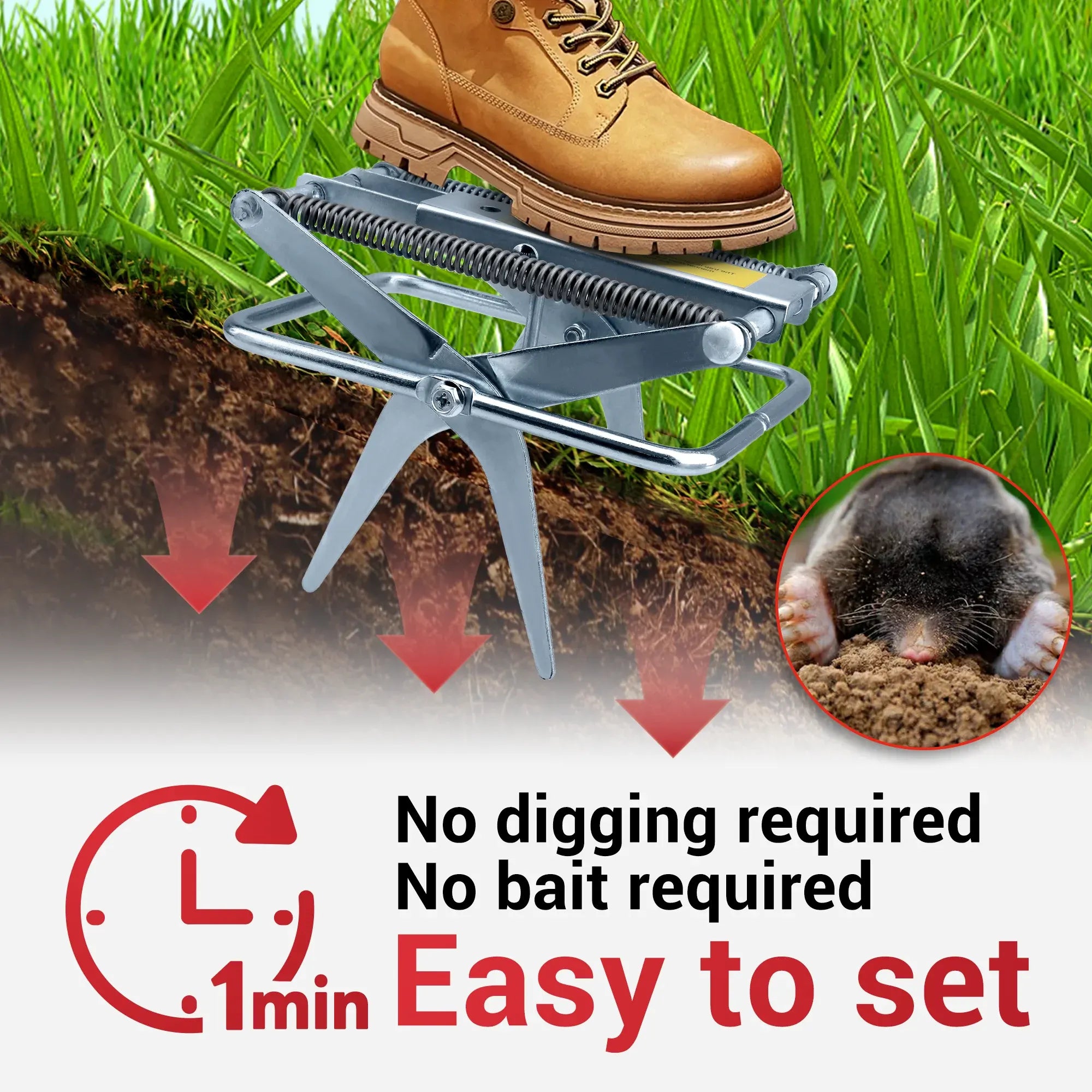 polaflex mole trap is easy to set.